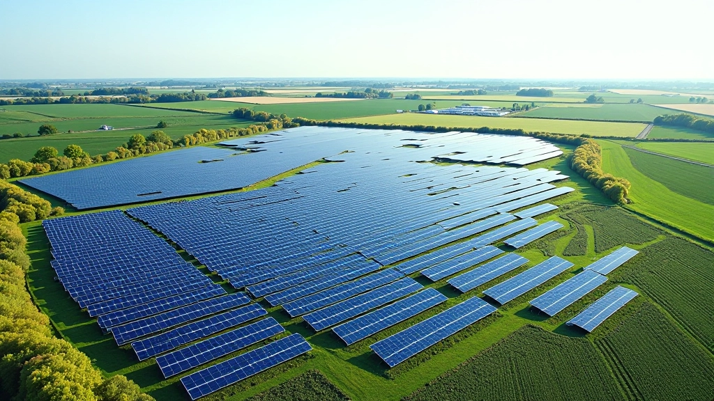 Letecký pohled na pole se solárními panely v České republice